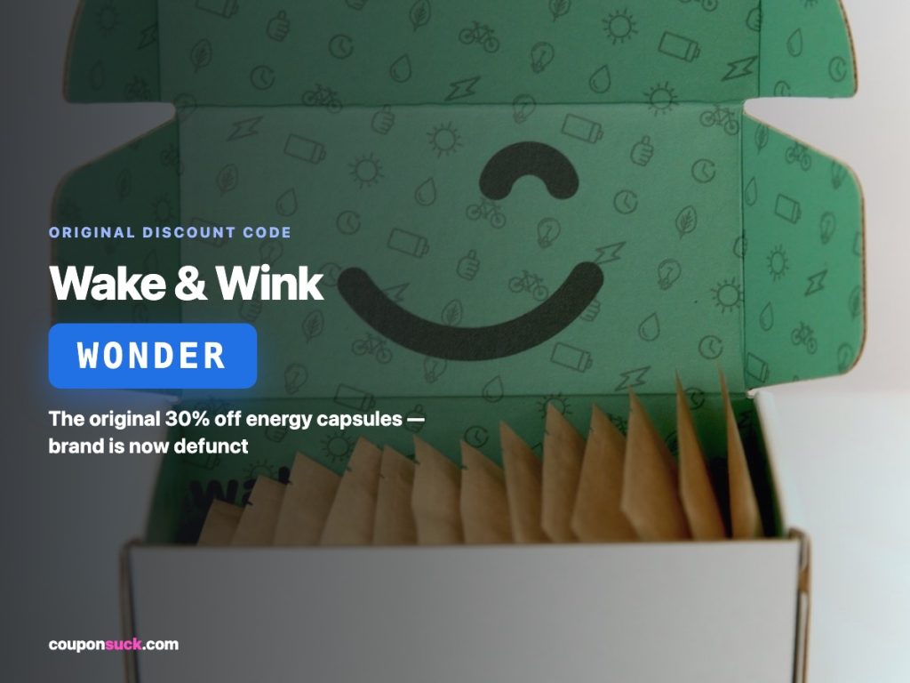 wake and wink discount code wonder — the original 30% off energy capsules, brand is now defunct