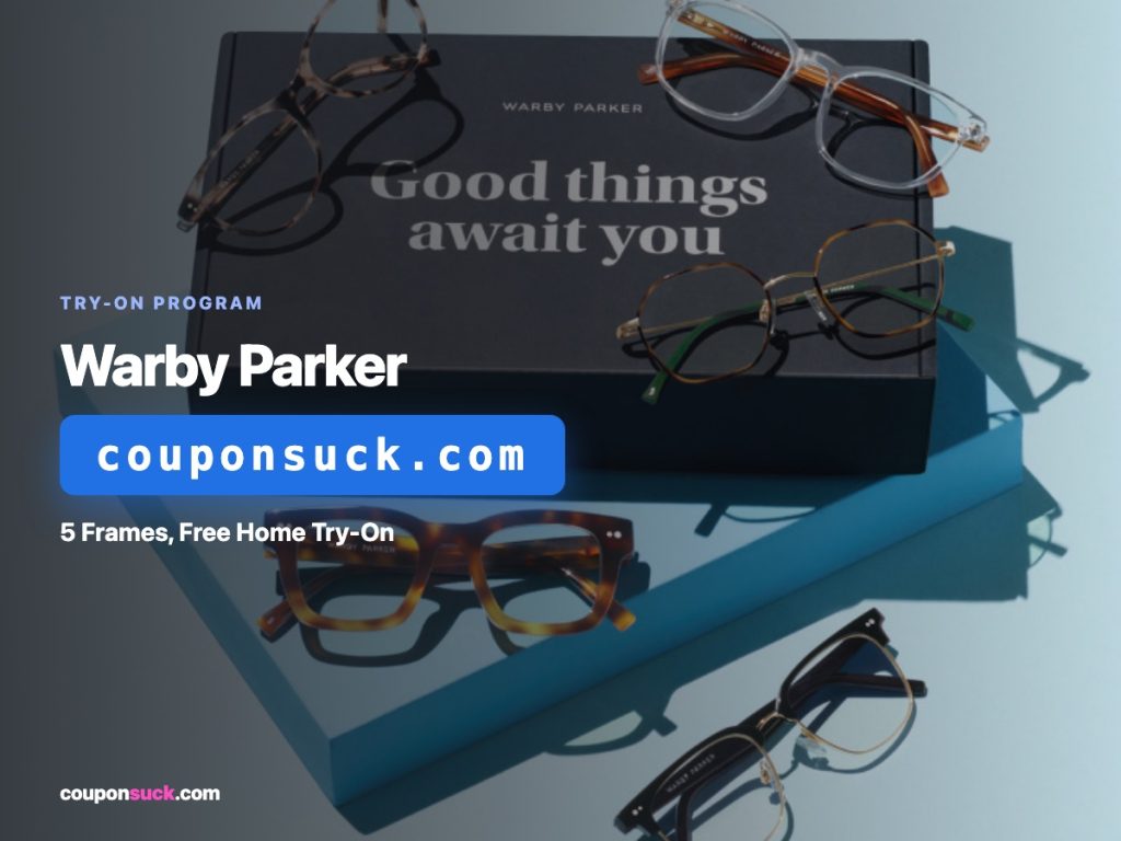 Warby Parker Home Try-On: 5 Free Frames promo details