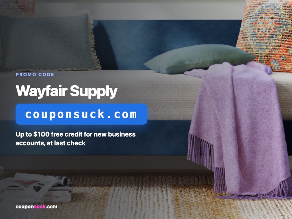 wayfair supply promo code — up to $100 free credit for new business accounts