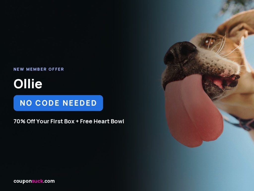 Ollie fresh dog food referral code — 70% off your first box of human-grade dog food