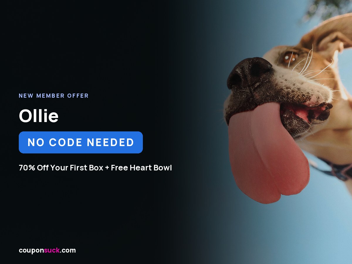 Ollie fresh dog food referral code — 70% off your first box of human-grade dog food
